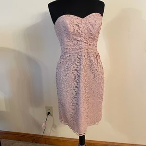 David’s Bridal Lace Strapless Bridesmaid Dress
